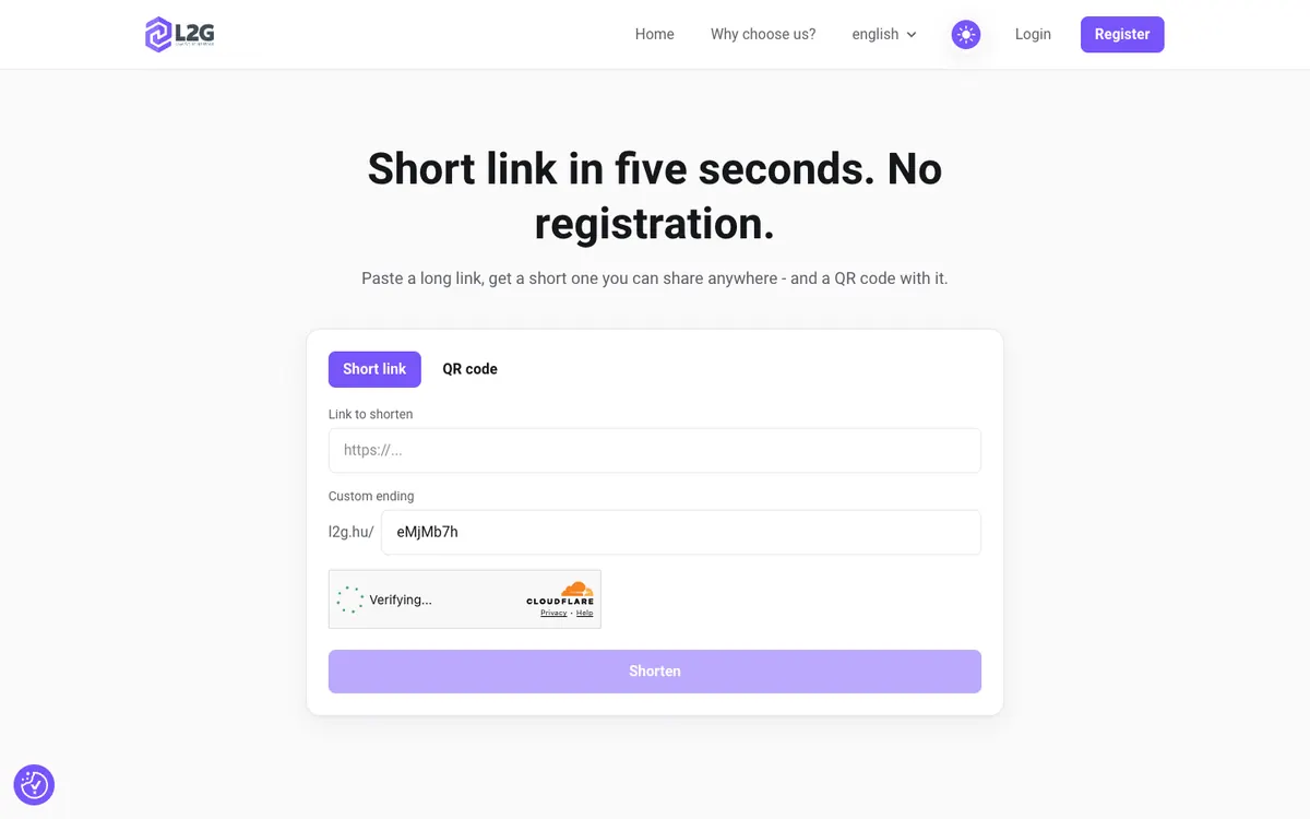 Screenshot of the Link2Go website